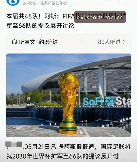 2030世界杯扩军66队计划详解：中国男足迎来绝佳机会